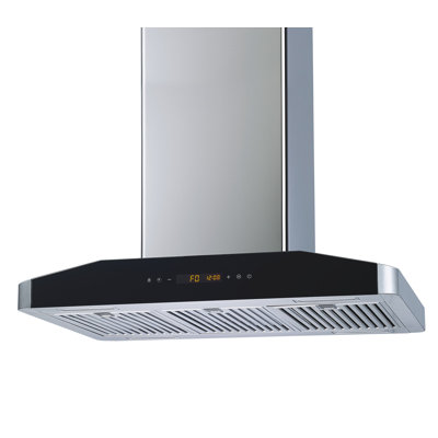Hotte de cuisine 30 pouces pour îlot convertible 500 CFM en acier inoxydable