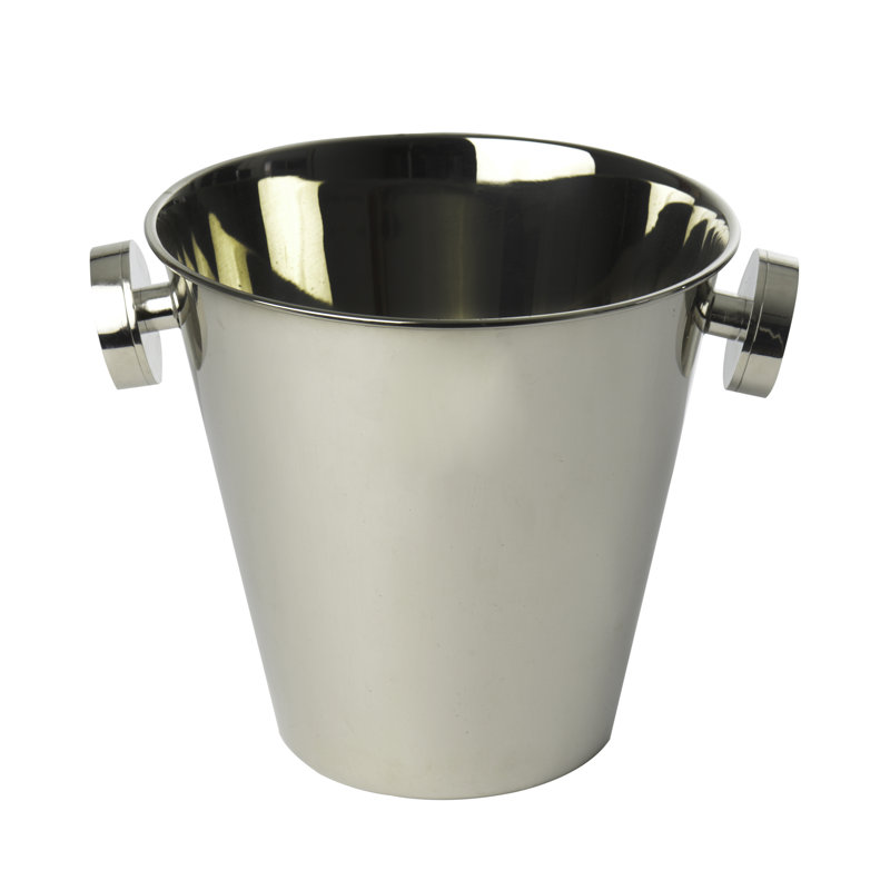 Shiny Nickel Wine Cooler with Agate Handles