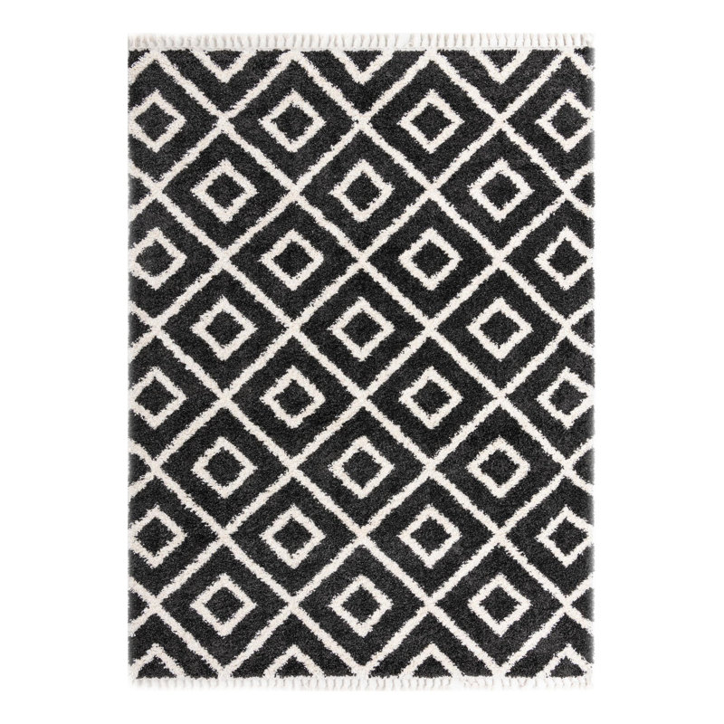 Tapis gris à motif géométrique Mitzy, Rectangle 9 pi x 12 pi