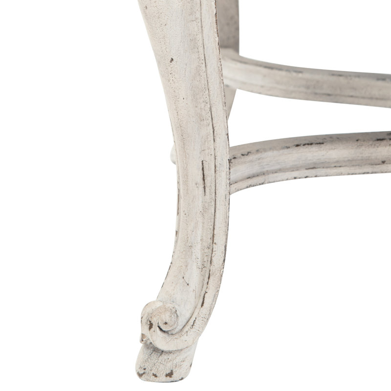 Mirabelle Cream and Gray Handcrafted Upholstered Armchair