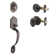 Copper Creek Handleset with Single Cylinder Deadbolt and Door Knob and Heritage Rosette