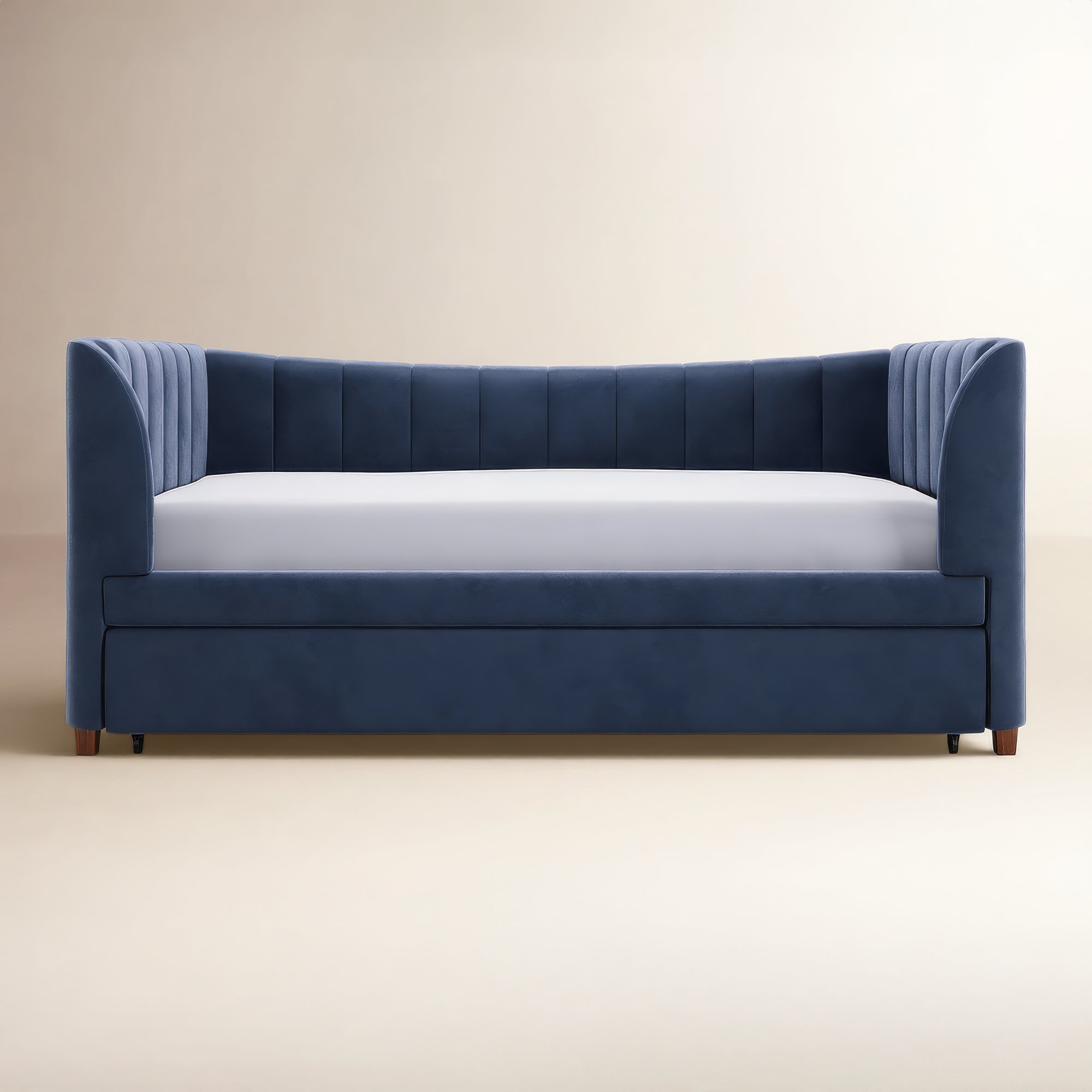 Ricketts Twin Upholstered Daybed with Trundle, Blue