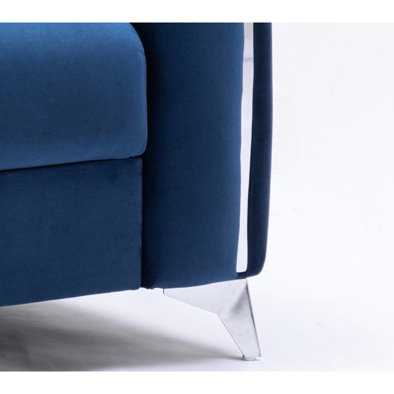Velours bleu élégant, confort supplémentaire avec assise profonde de luxe 2A