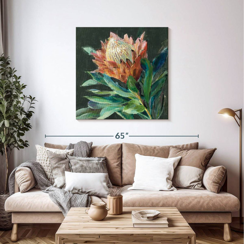 Harnek Deep Protea, 39" H x 39" W