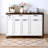 102.3" Kitchen Island With Extendable Dining Table, Kitchen Rolling Island Cart With Trash Storage Cabinet, 3-tier Pull-out Spice Rack, Mobile Island Table On Wheels For Kitchen, Dining Room,white-282008292