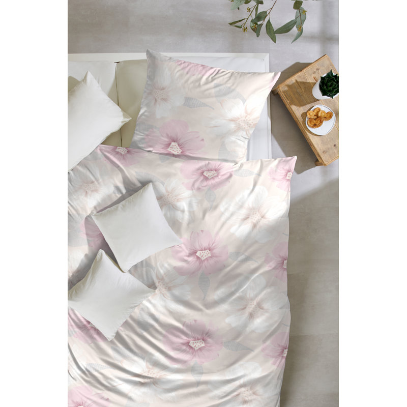 Florence Duvet Cover Set, 155 x 220cm - 1 Pillowcase (80 x 80 cm), Pink