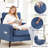 Stylish Upholstered Fabric Accent Chair with Sturdy Solid Wood Legs-895541234