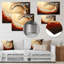 «Red and Golden Desert Wave III - Abstract Landscape», reproduction d'art moderne sur métal-1470611789