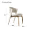 Chaise de salle à manger en faux cuir beige abricot avec dossier enveloppant et pieds en acier inoxydable doré