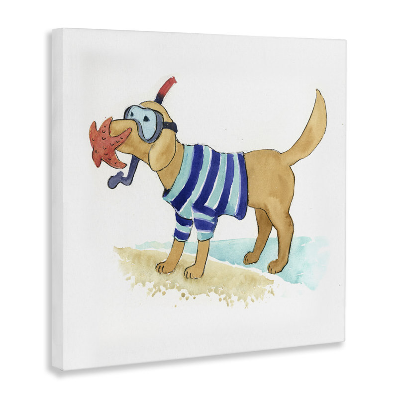 «Sandy Dog with Snorkel» par Geoff Allen, H 30 po x l 30 po