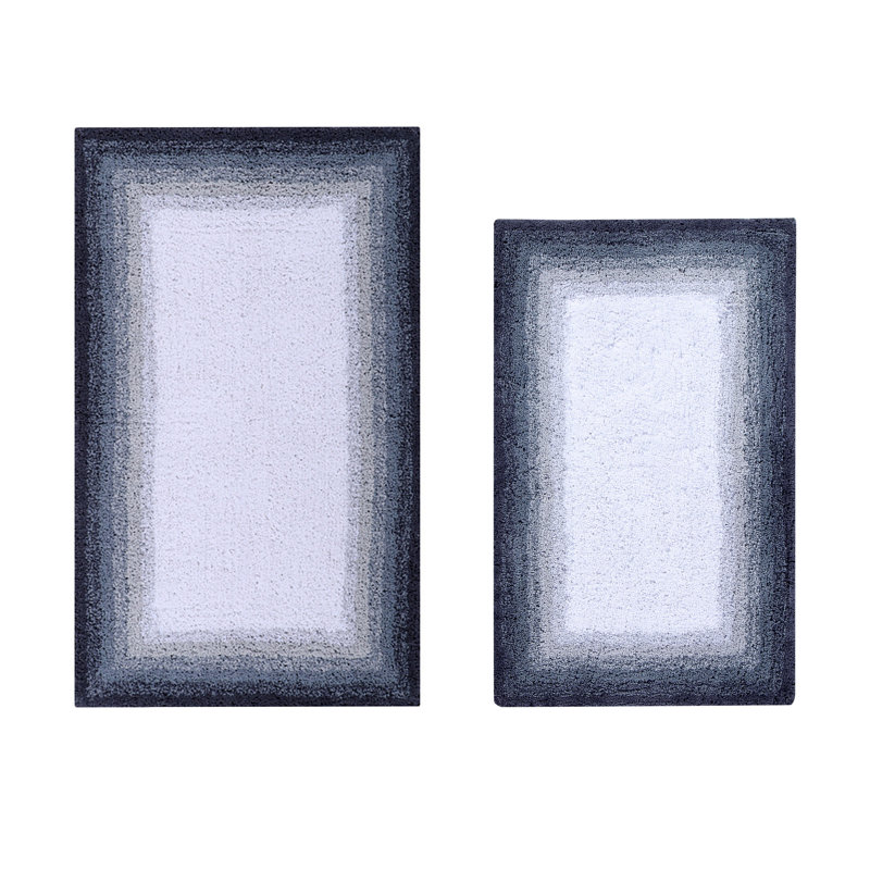Ensemble de tapis pour salle de bain 100% coton 2 pièces Torrent, 2 pièces (21 po x 34 po | 24 po x 40 po), Gris