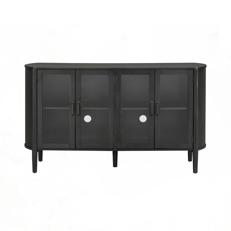 Armoire de rangement avec 4 portes, Noir