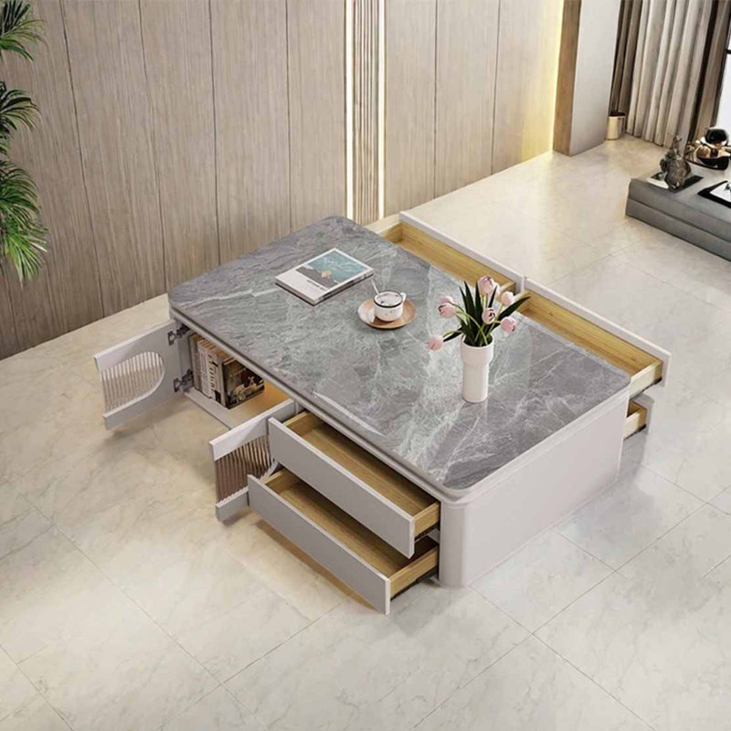Table basse rectangulaire, H 21,7 po x L 47,2 po x l 25,6 po, Gris clair, Gris