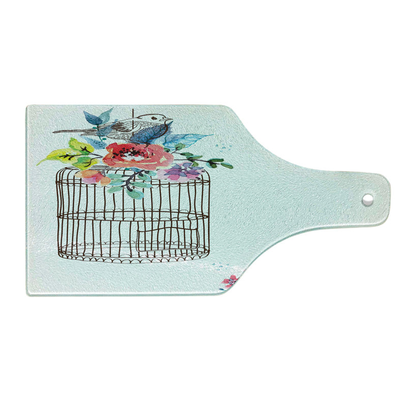 Multicolore cage à découper en verre trempé aquarelle Ambesonne