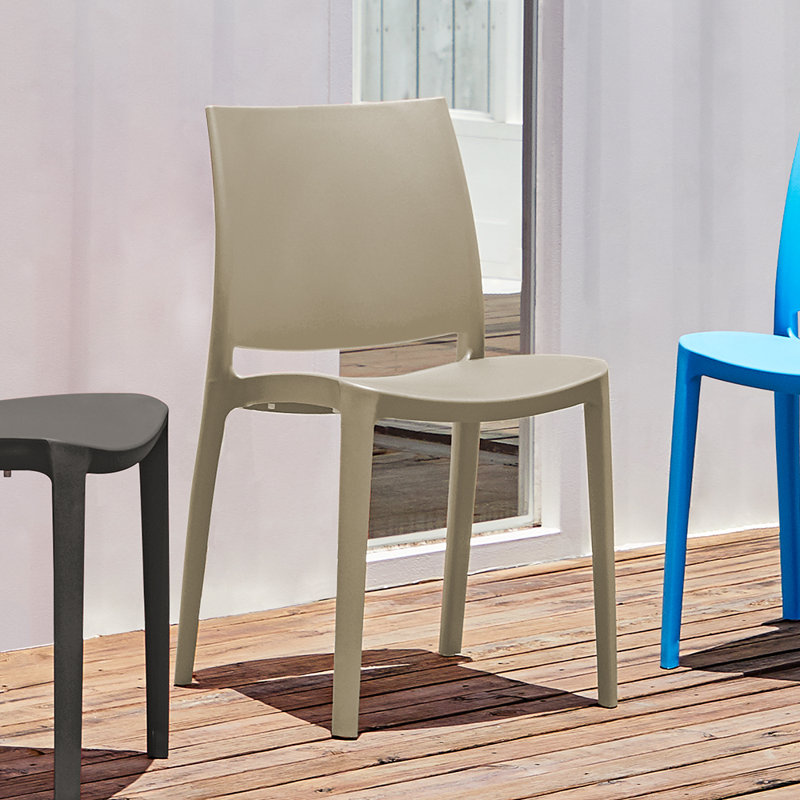Sensilla Stackable Dining Chair, Light Gray