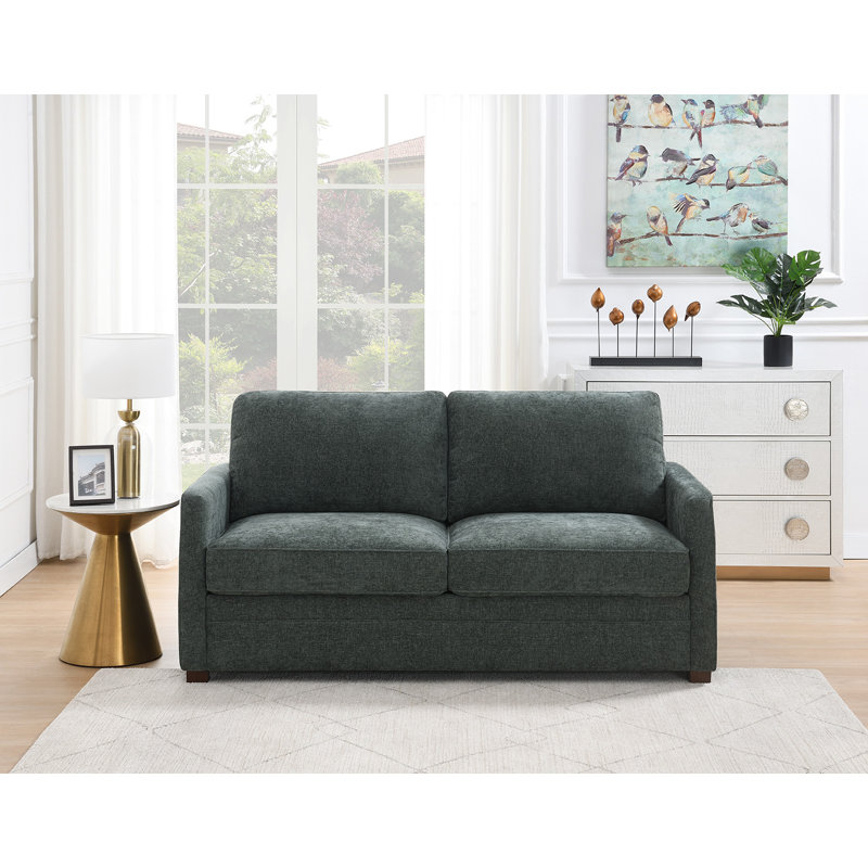 Emma Compact 2 Seater Sofa Bed, Moss
