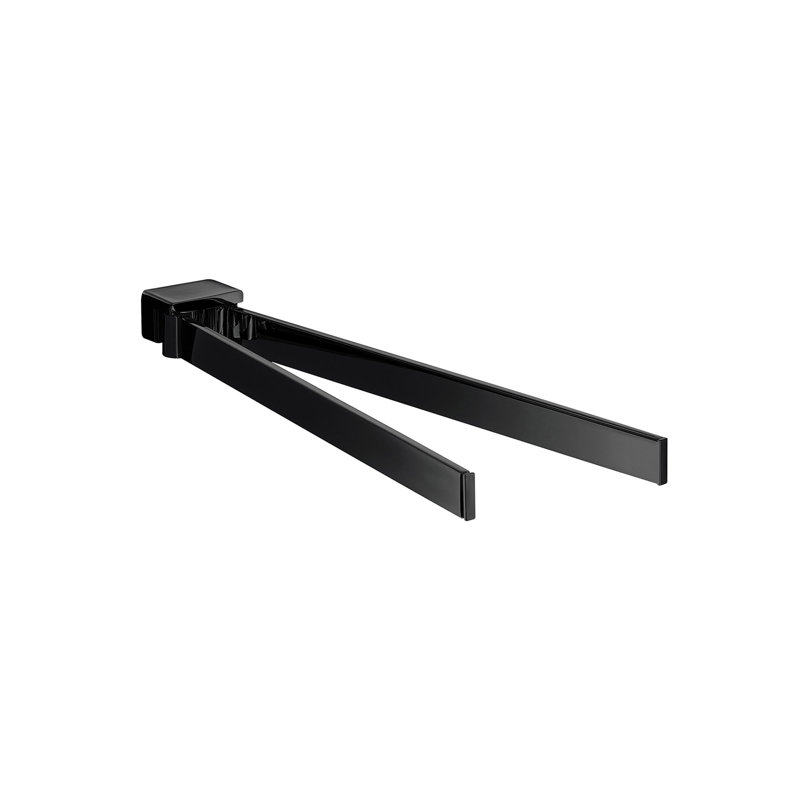 Double Wall Mounted Towel Bar, Black