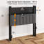 Tête de lit simple ou simple de taille XL, tête de lit tapissier réglable avec tablettes à 2 niveaux et panneau perforé avec stations de charge et lumières DEL, tête de lit moderne avec rangement en lin et gris foncé-284266784-284266787