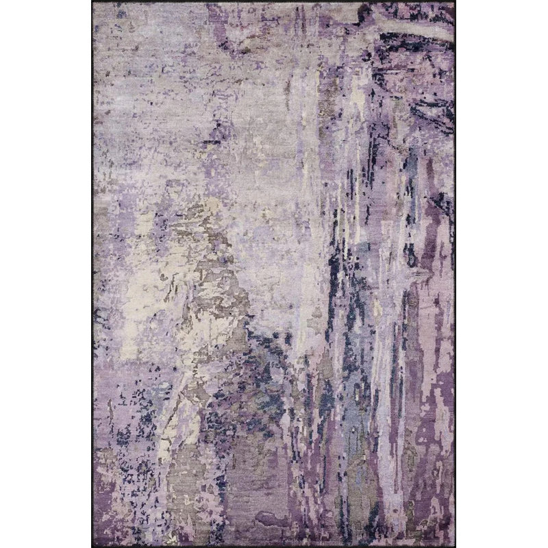 Tapis tissé pastel lavable, Rectangle 4 pi 8 po x 6 pi 7 po