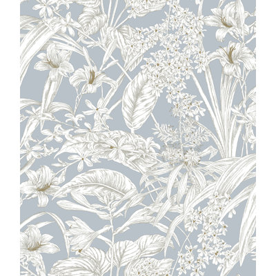 Conservatory Toile Floral,Solids Wallpaper