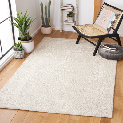 Kyndall Oriental Handmade Tufted Wool Natural/Ivory Area Rug