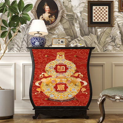Retro waist-shaped four-drawer cabinet