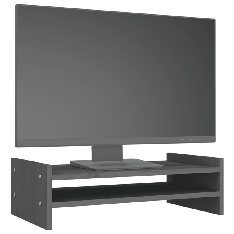 Kevirent Wood Monitor Stand, Grey