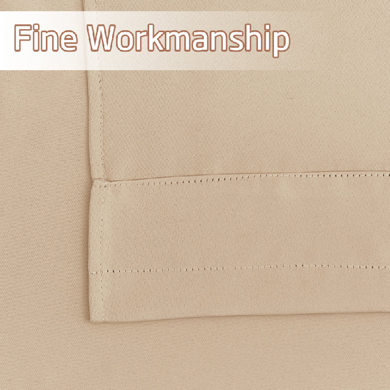 Cantonnière en polyester occultant avec passe-tringle, Beige biscotte, L 29 po x L 24 po