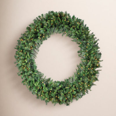 Pvc Greenery Pre-Lit Wreath