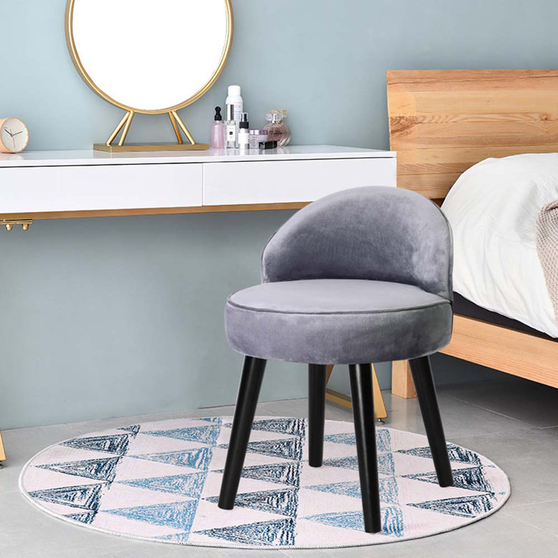 Benji Solid Wood Accent Stool, Grey