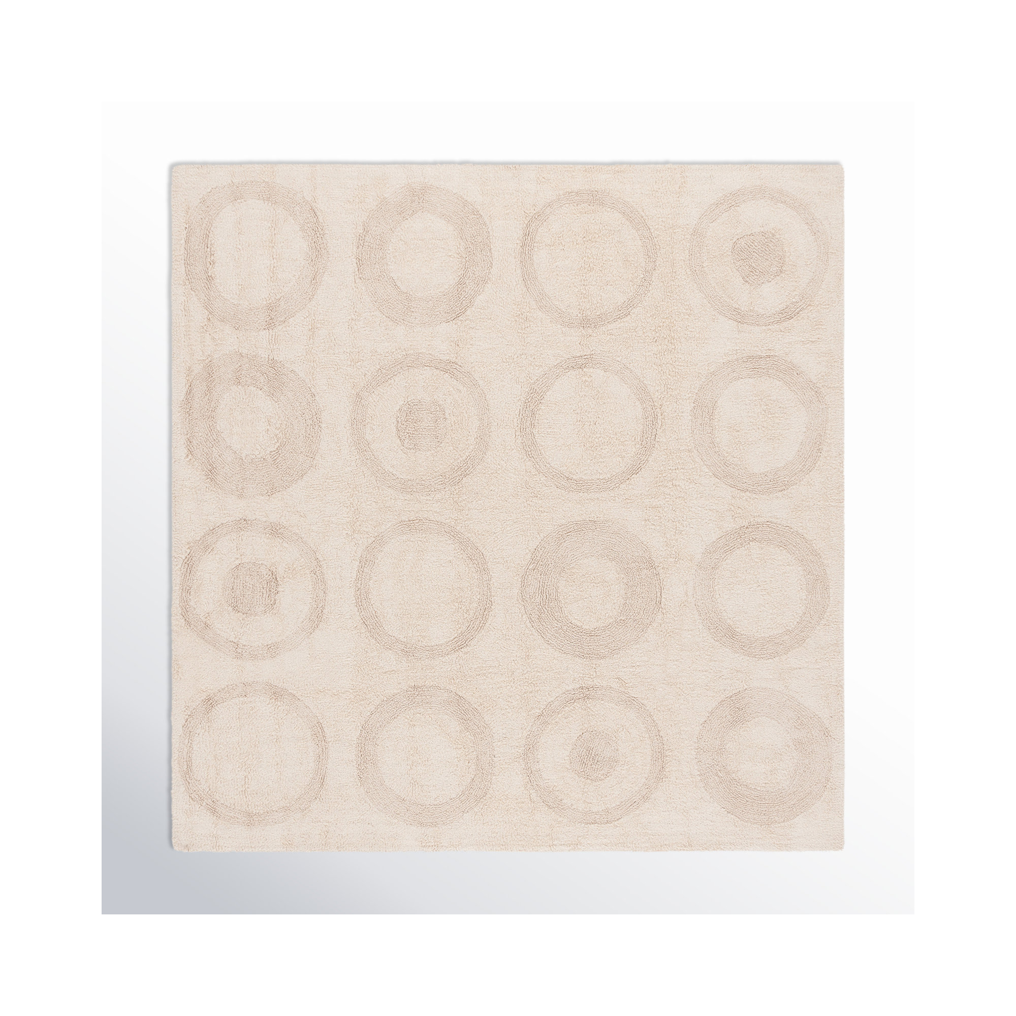 Mullen Handmade Recycled Cotton Ivory Rug, Square 6'