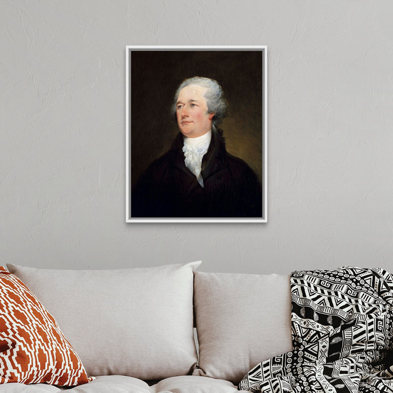« Alexander Hamilton » par John Trumbull-impression, Cadre blanc, H 32 po x l 26 po x P 1,75 po