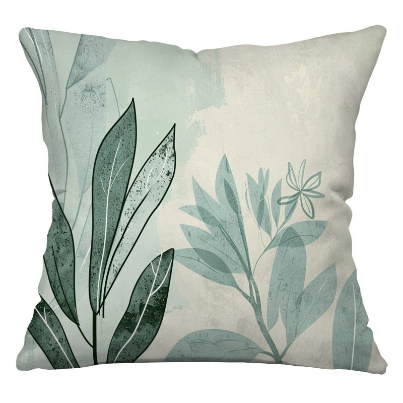Floral Botanical Elegant Reversible Throw Pillow, 26"H x 26"W