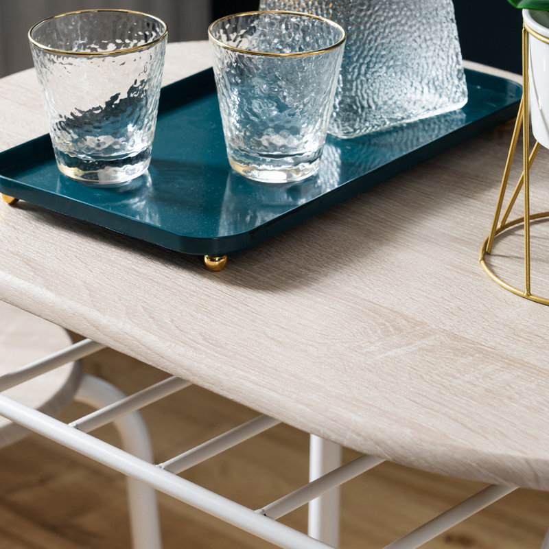 Ensemble repas pour 2 personnes Keiundra, Blanc, Beige, Beige / Blanc