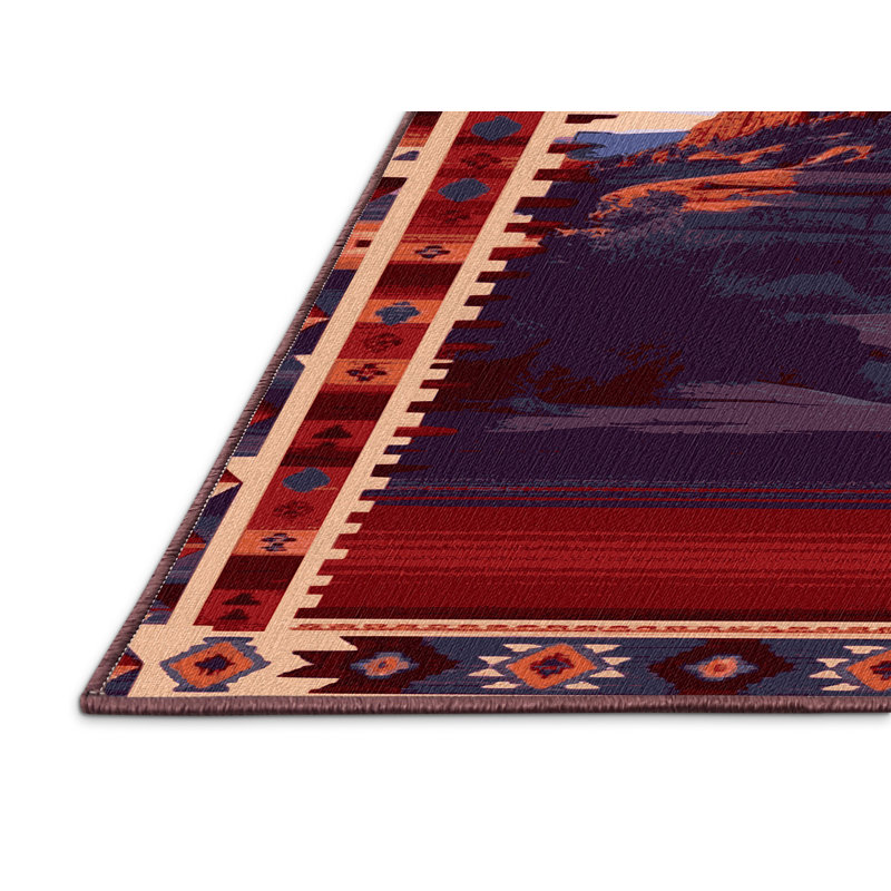  Tapis lavable Sedona Sunset Southwestern, Rectangle 5 pi x 7 pi