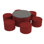 Pro Series 30" Round Ottoman Table with Round 12" H Seating, 7-Piece Set