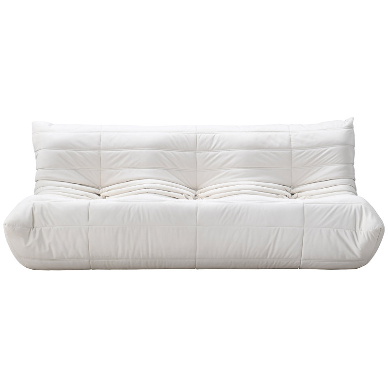 Canapé en cuir végétalien 77,75 "Rachel, Velours crème