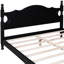 Structure de lit grand noir, lattes de bois rétro pour un lit plateforme de qualité durable, conception avec fiabilité