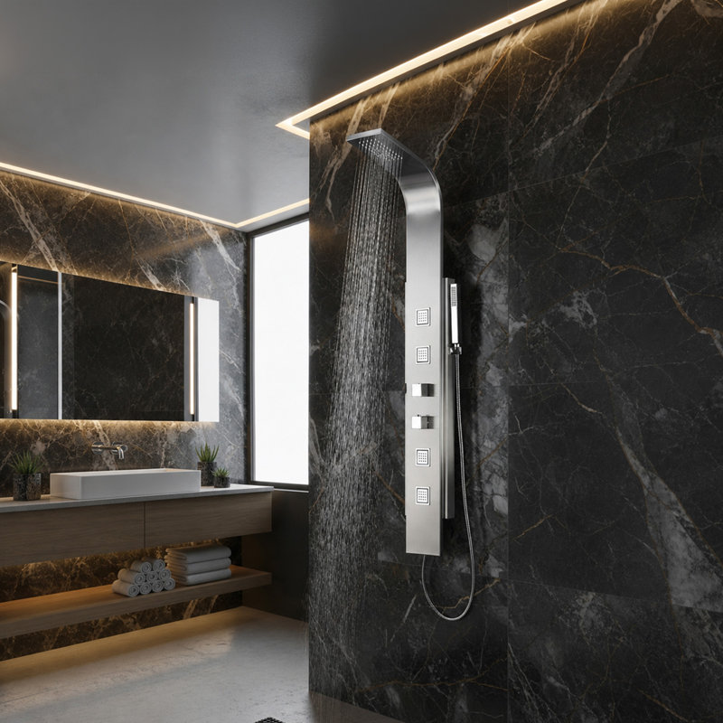 Visor Series 60'' Shower Panel with Fixed Shower Head