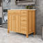 Meuble-lavabo 3 tiroirs avec lavabo en céramique, tablette réglable et armoire de rangement