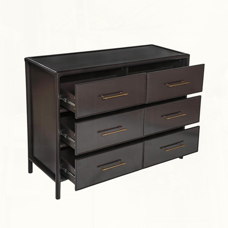 Armoire de rangement 6 tiroirs brun foncé 48, Marron foncé