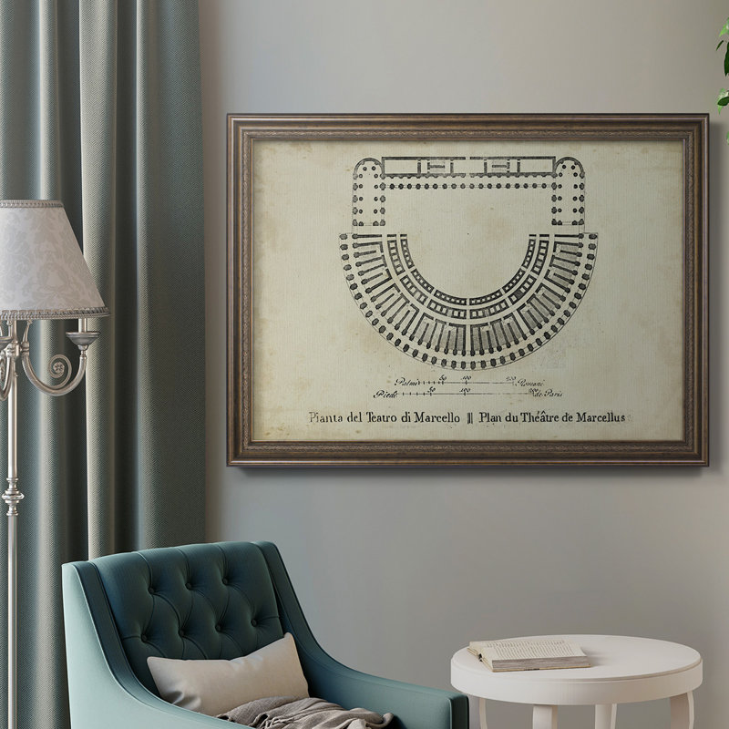 " Plan For The Theatre Of Marcellus ", 16" H x 20" W x 2.5" D