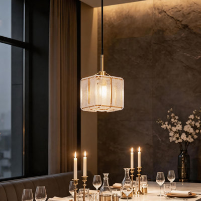 Lustre suspendu en verre à une lumière pour îlot de cuisine