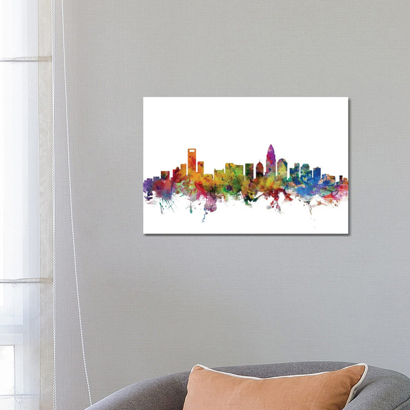 Charlotte, North Carolina Skyline by Michael Tompsett - Wrapped Canvas Gallery-Wrapped Canvas Giclée