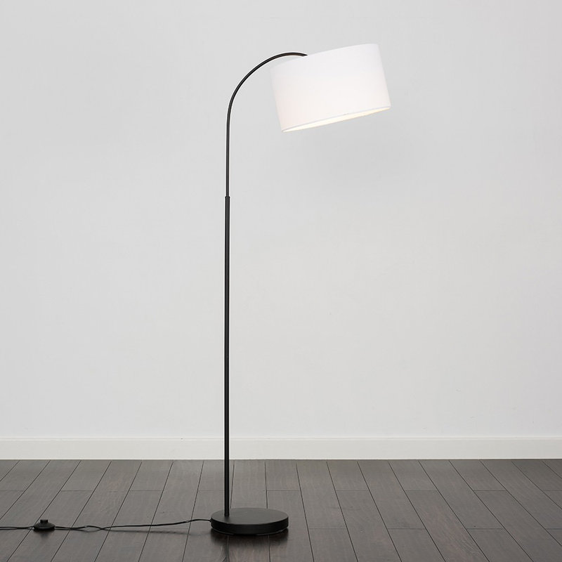 Domani 143cm Gloss Arched Floor Lamp, White
