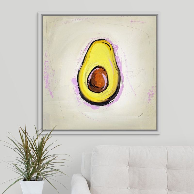 « picnic party iv », peinture sur toile, H 31,7 po x l 31,7 po x p 1,75 po, Cadre flottant blanc