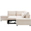 Canapé-lit modulaire de 107 po avec canapé-lit en forme de L, accoudoirs réglables en L, charge USB et de type C, repose-pieds avec rangement à mouvement libre, combinaison gratuite pour le salon et l’appartement, chenille-1677311225