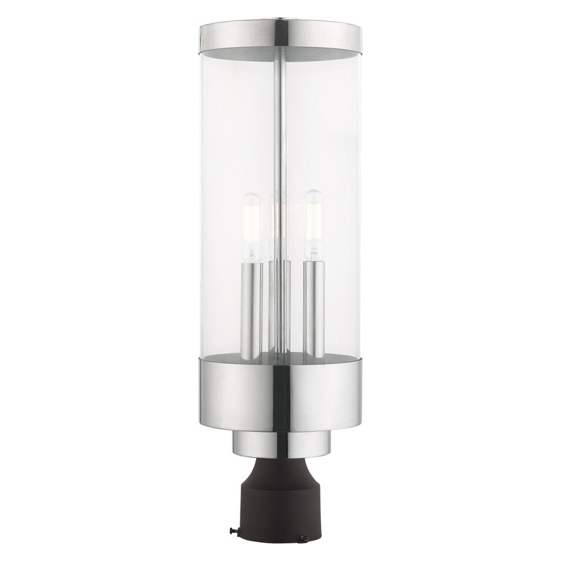 Tête de lanterne câblée à 1 lumière H 20,25 po Binghamton, Chrome poli