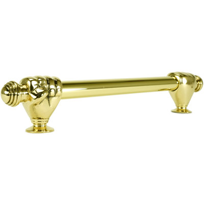 Carpe Diem Fist large polish brass fist appliance/long 12 inch center to center pull; 3/4 inch smooth bar in finish Polish Brass