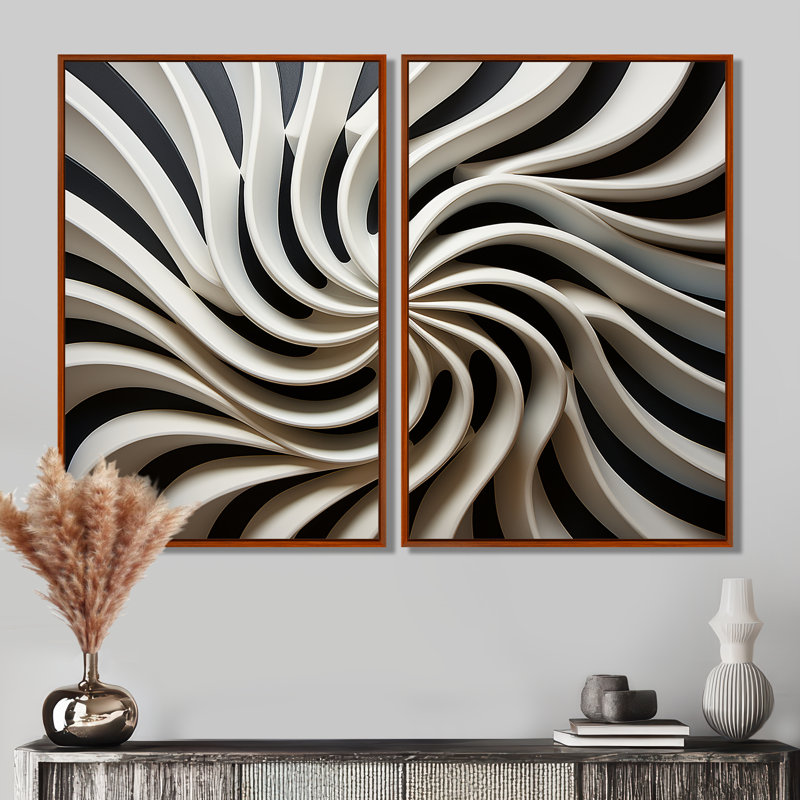 Art mural moderne noir et blanc I, 36" H x 48" W, Framed Print without Mat, Brown